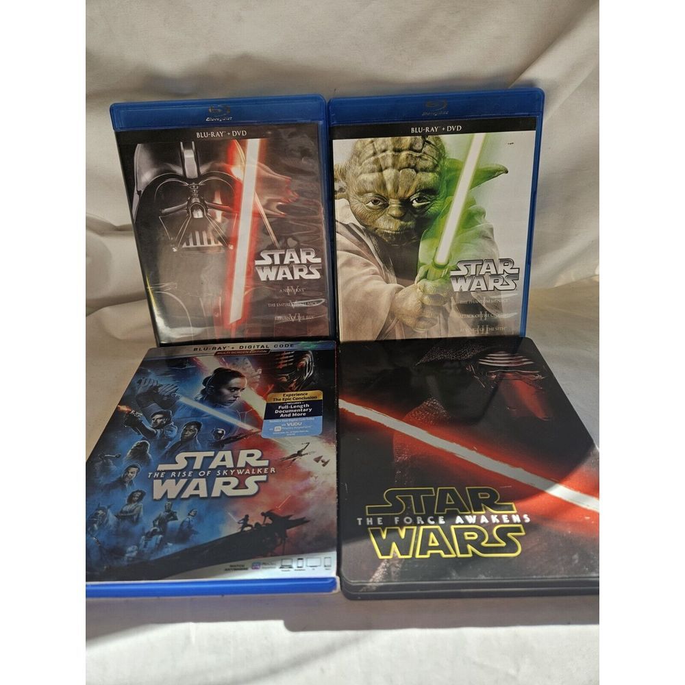 Star Wars Blu Ray Dvd Movie Bundle Phantom Menace A New Hope Rise Of Skywalkers